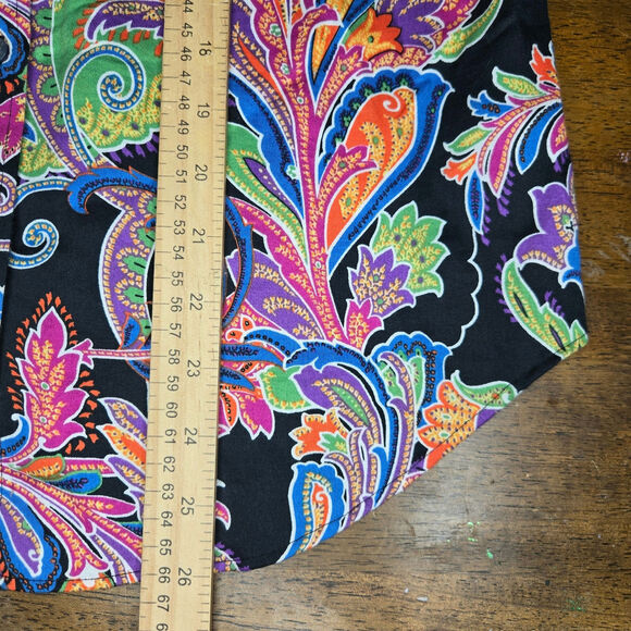 Lauren Ralph Lauren Womens Preppy Maximalist Dopamine Paisley Button-up Shirt M - Picture 10 of 10